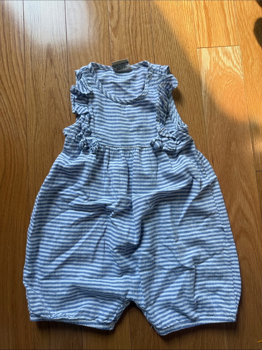 Milon GG Striped Baby Romper in Blue & White